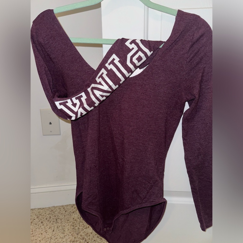 PINK open back body suit